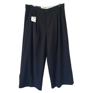 Zara Mens Wide Leg Pleated Trousers Black Pants NEW XXL MEX 34